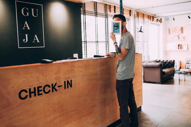 The guest arrives